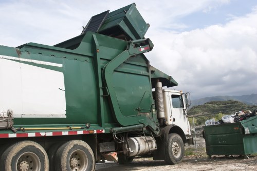 Commercial waste being processed